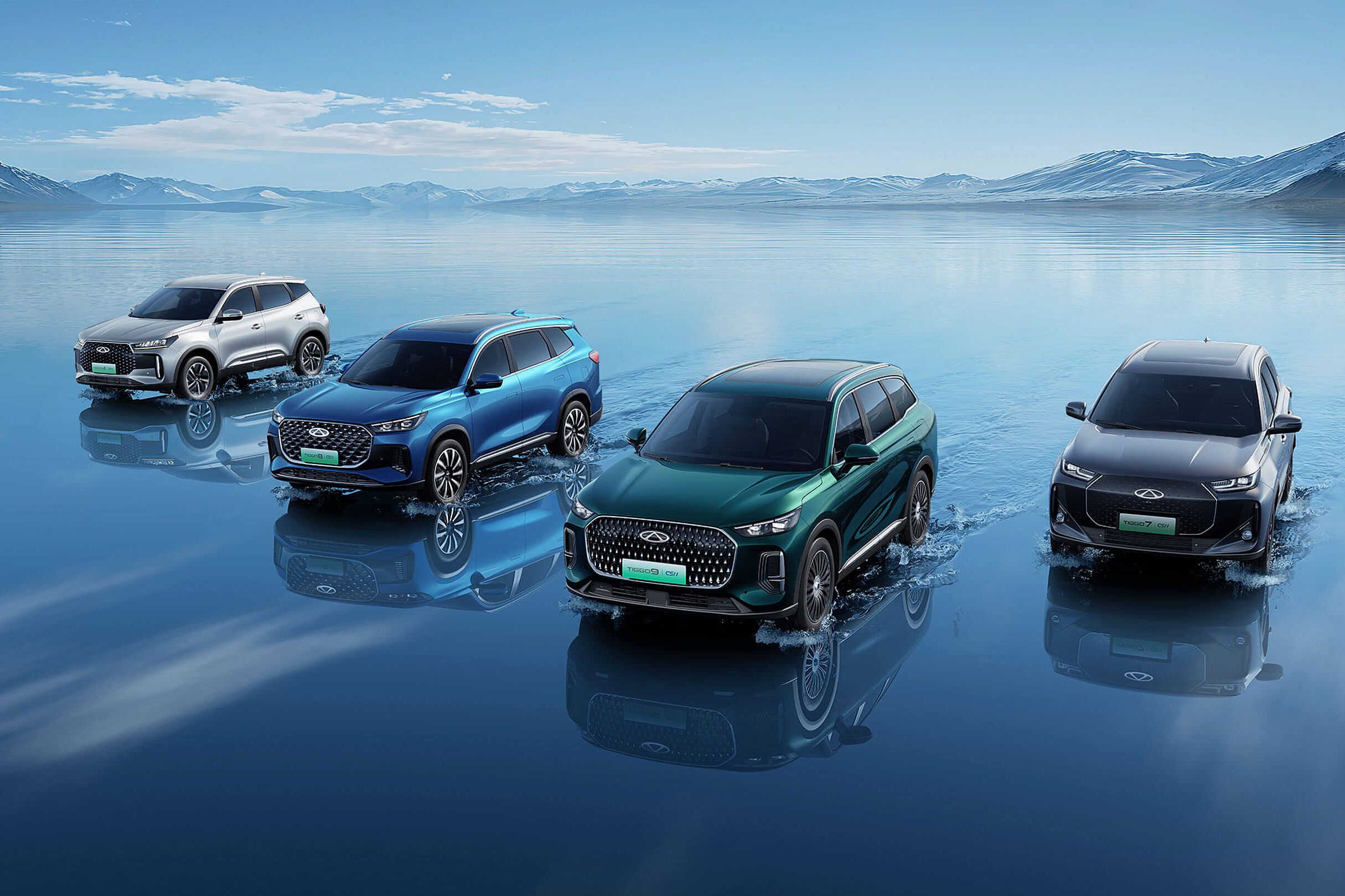 Chery TIGGO 4, TIGGO 7, TIGGO 8 und TIGGO 9 vier moderne SUVs