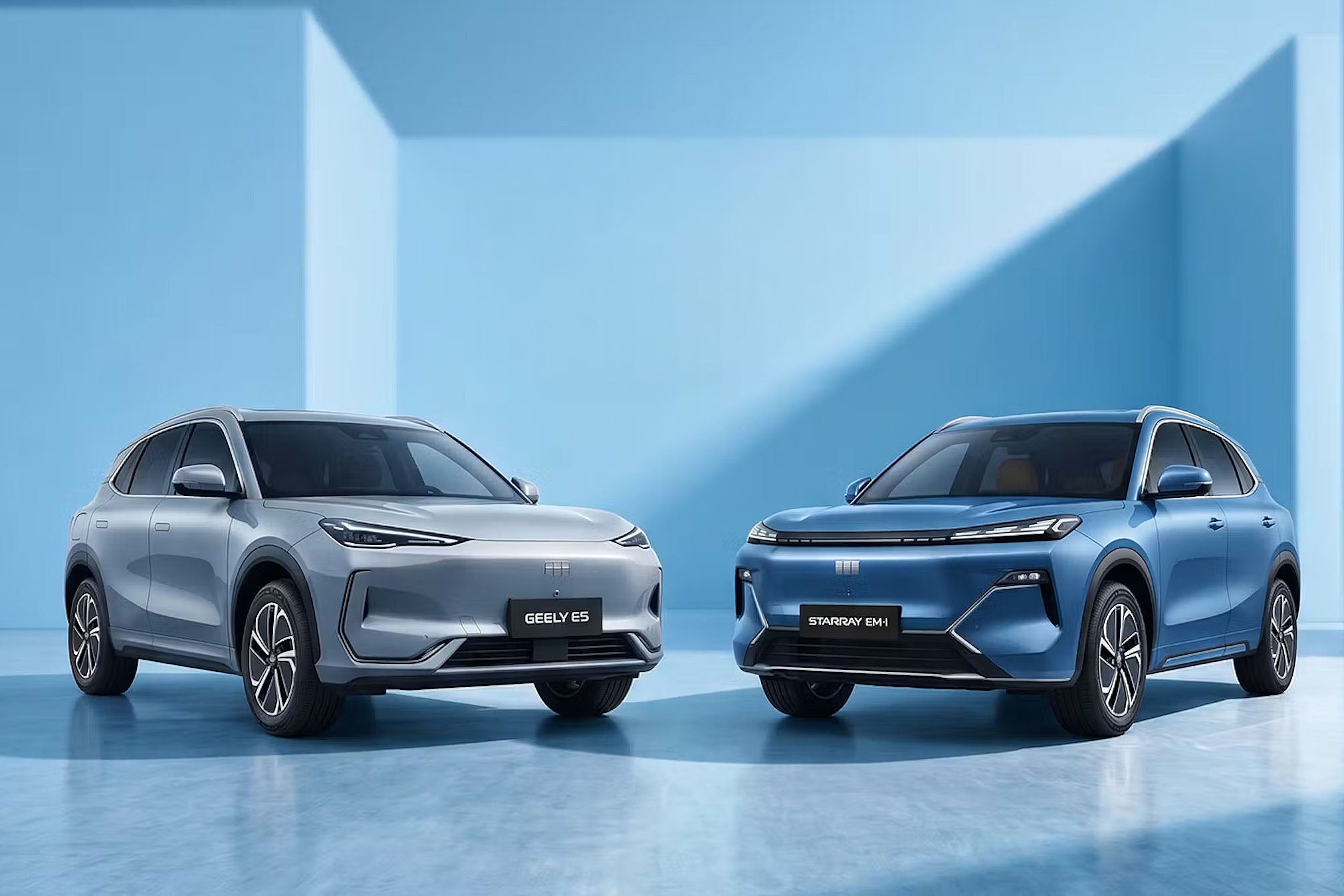 Der neue Geely E5 und der Starray EM-i.